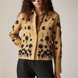 Sequin button down top